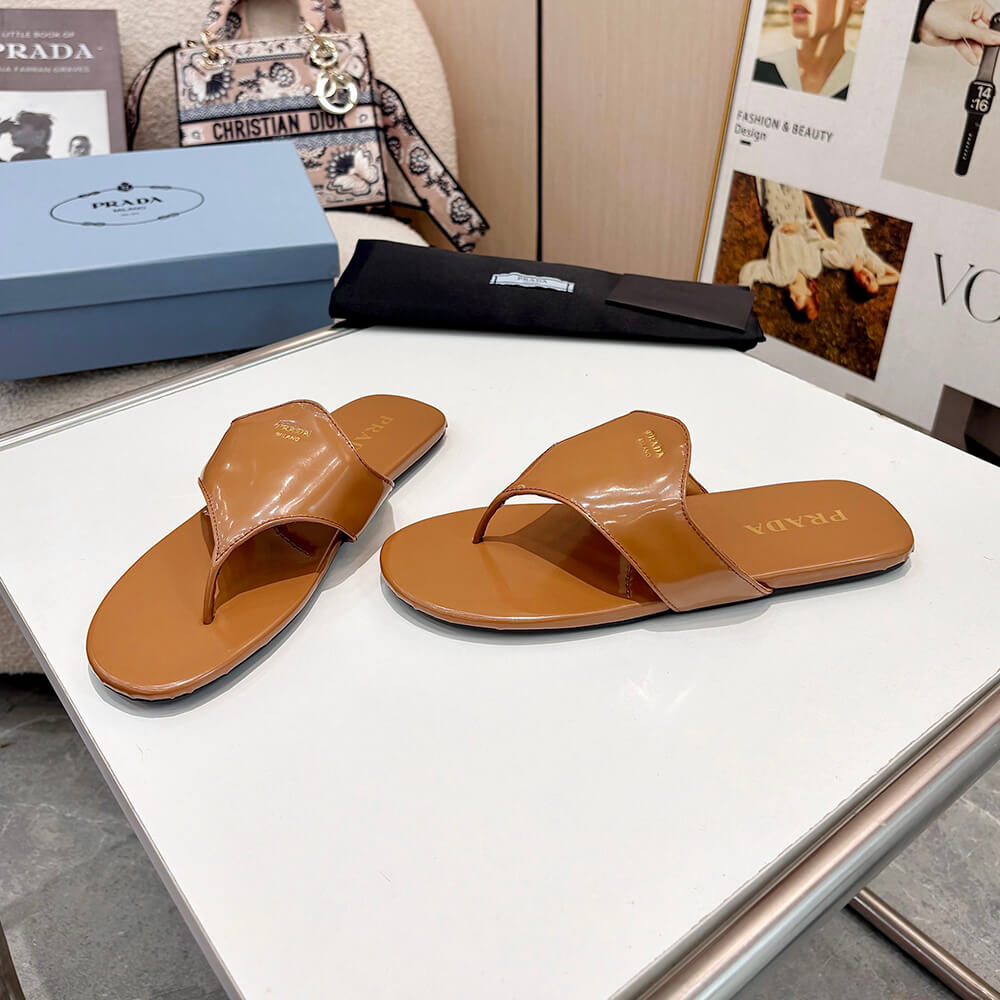 Prada Brushed leather thong sandals - Top Club