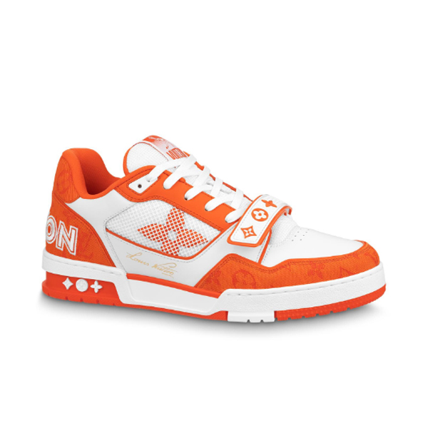 LV Shoes Replica TRAINER MONOGRAM DENIM ORANGE   LVS012 - Sneaker Replica Workshop