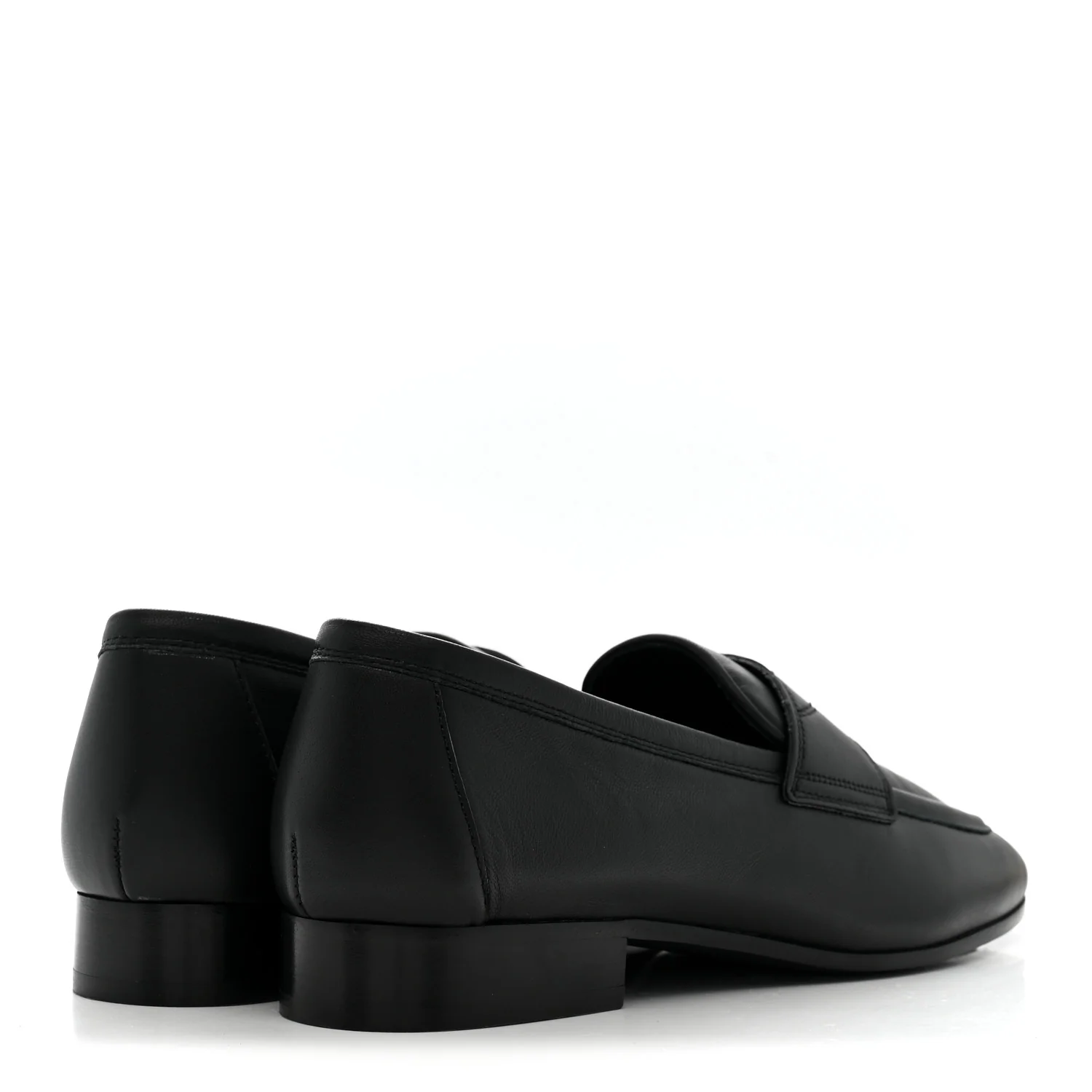 Lambskin Womens Stitched CC Loafers 35 Black - Top Club