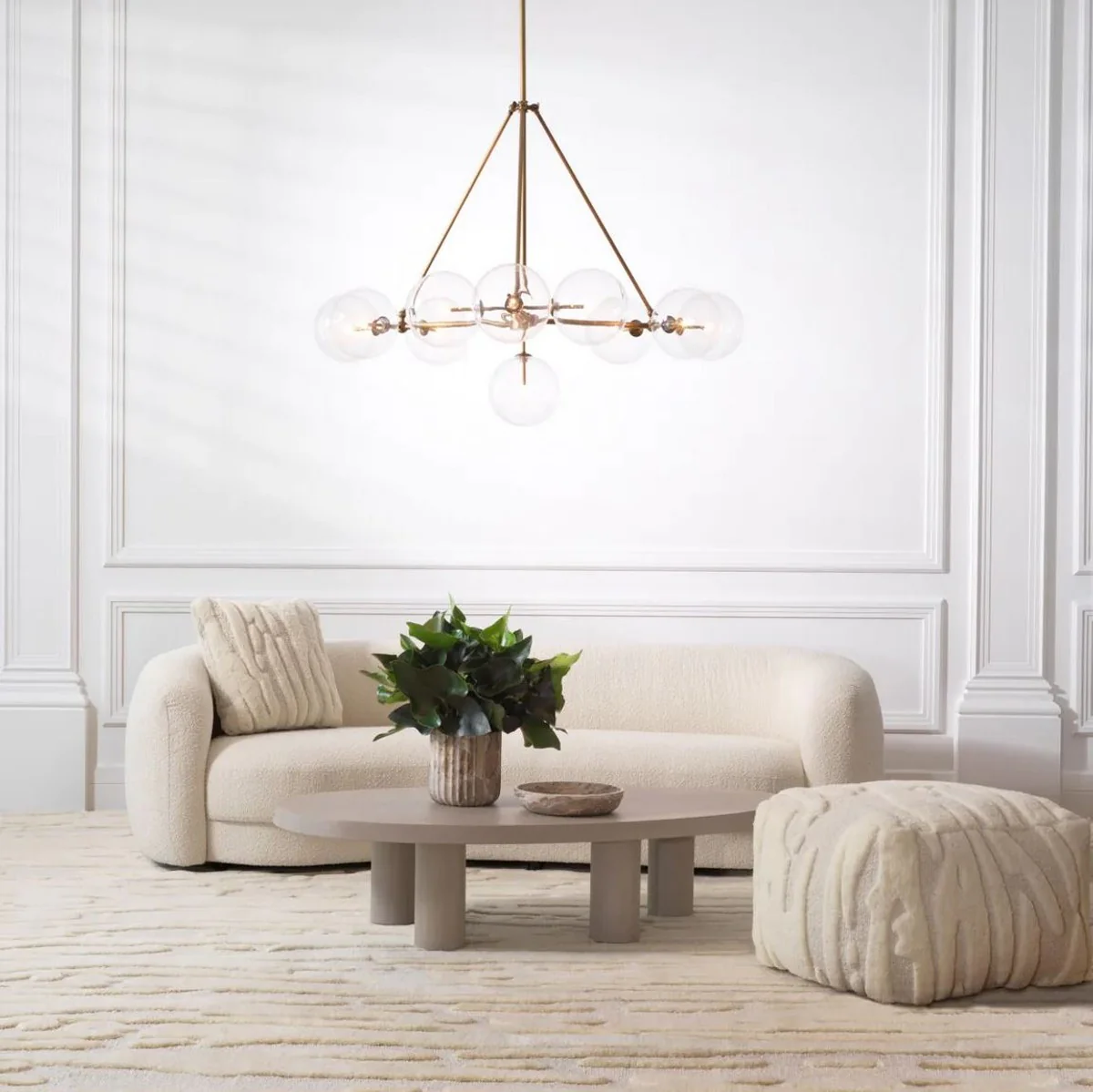 Luxury cushion ivory 60 x 60 cm - Handwoven decorative wool cushion - Square decorative cushion - Living room decoration - Luxury decorative accessories