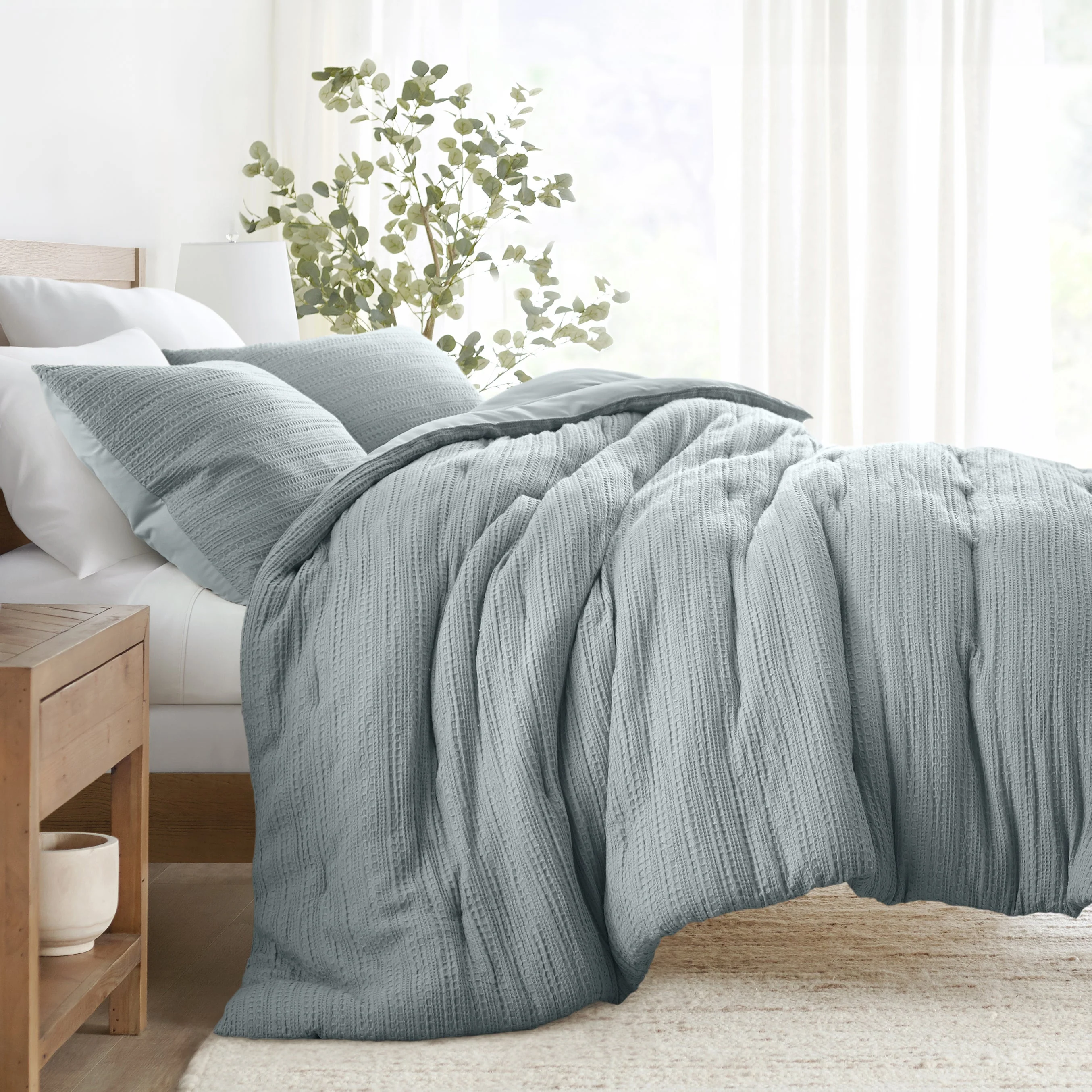 Waffle Textured Down-Alternative Comforter Set - Sale