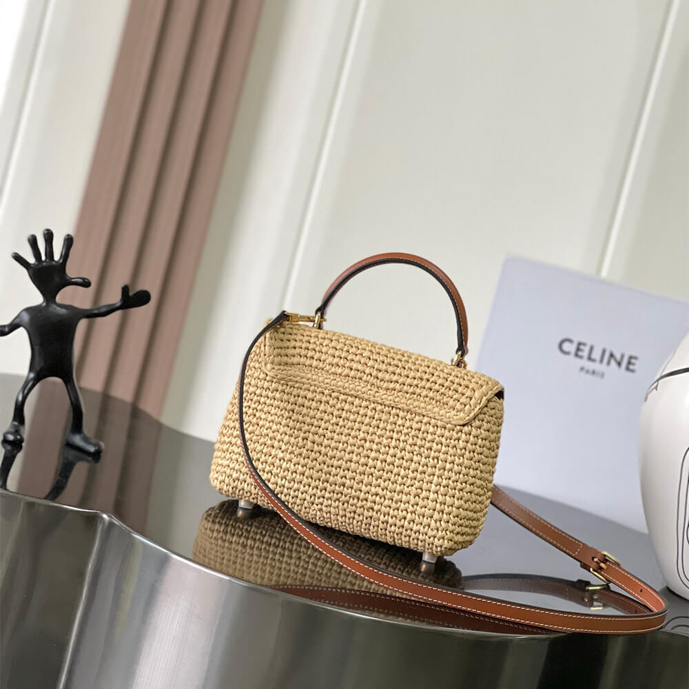 CELINE TEEN NINO BAG IN Raffia and calfskin(HIGH-END GRADE) - Top Club