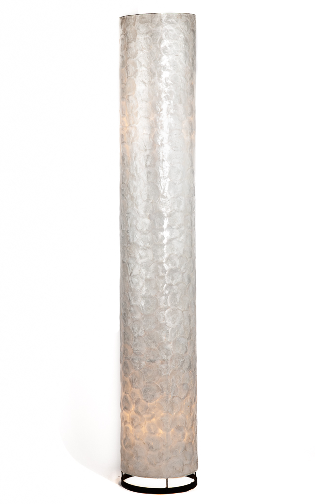 Capiz schelpen staande vloerlamp cilinder 160cm
