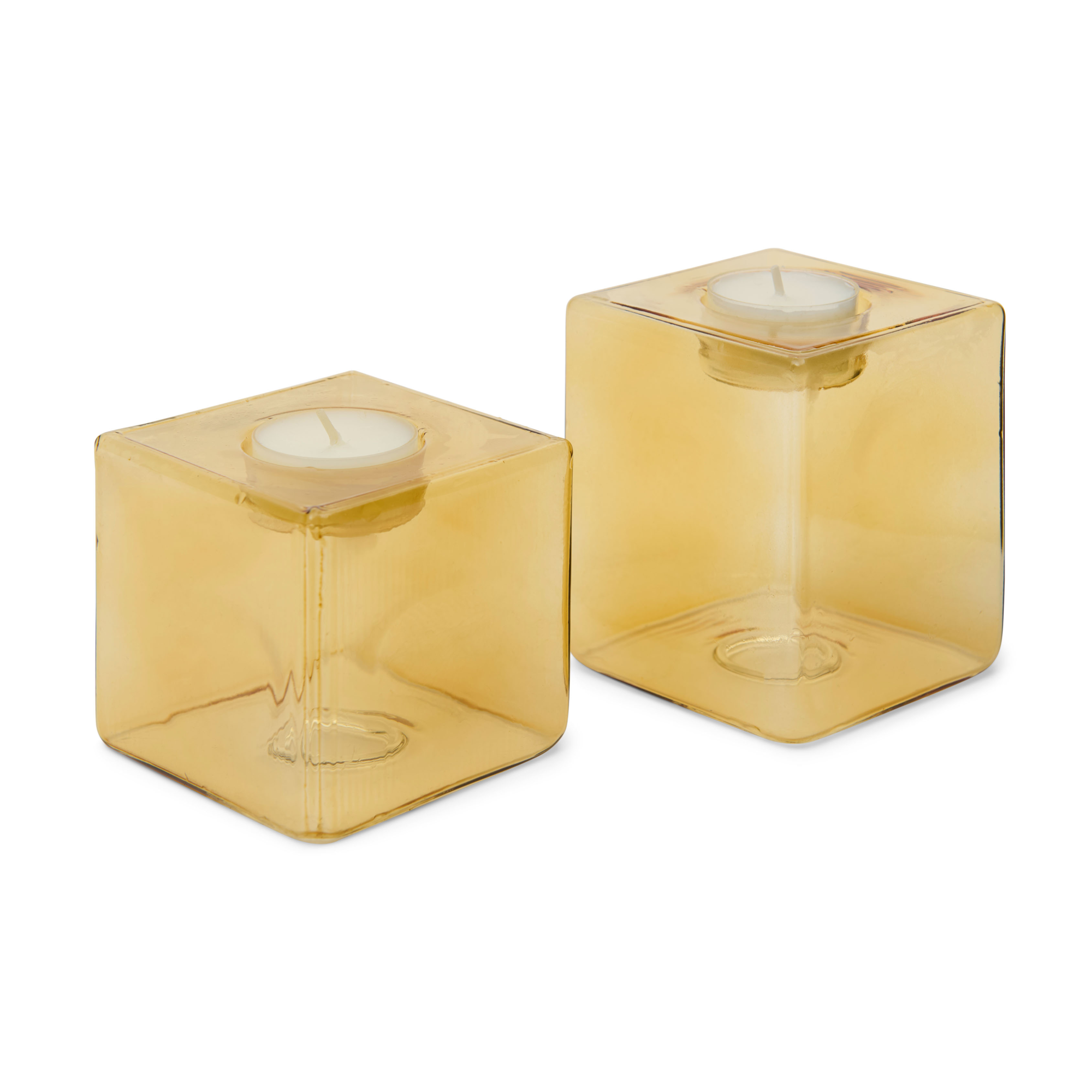 Waxinelichthouder Pia light H10 cm yellow