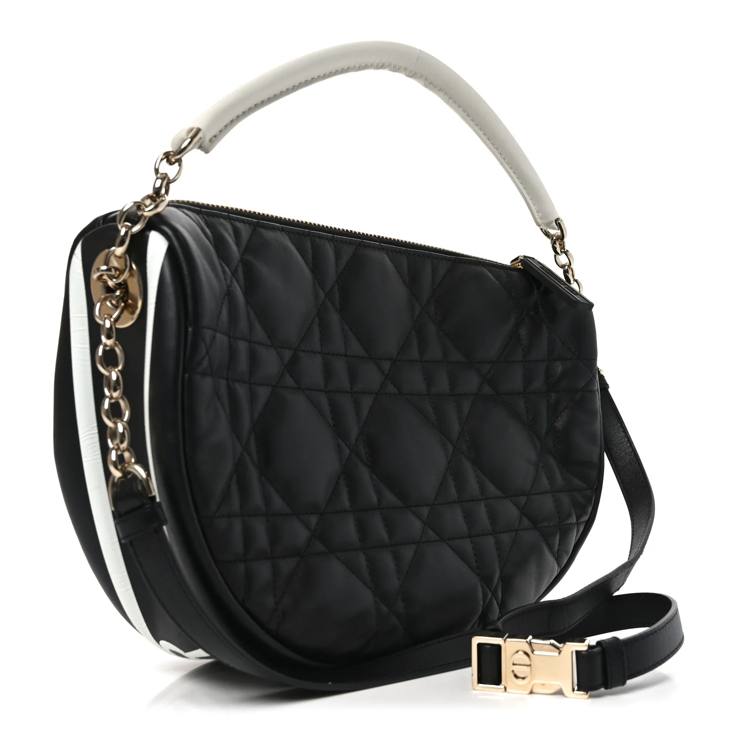 Lambskin Cannage Medium Dior Vibe Hobo Bag Black - Top Club