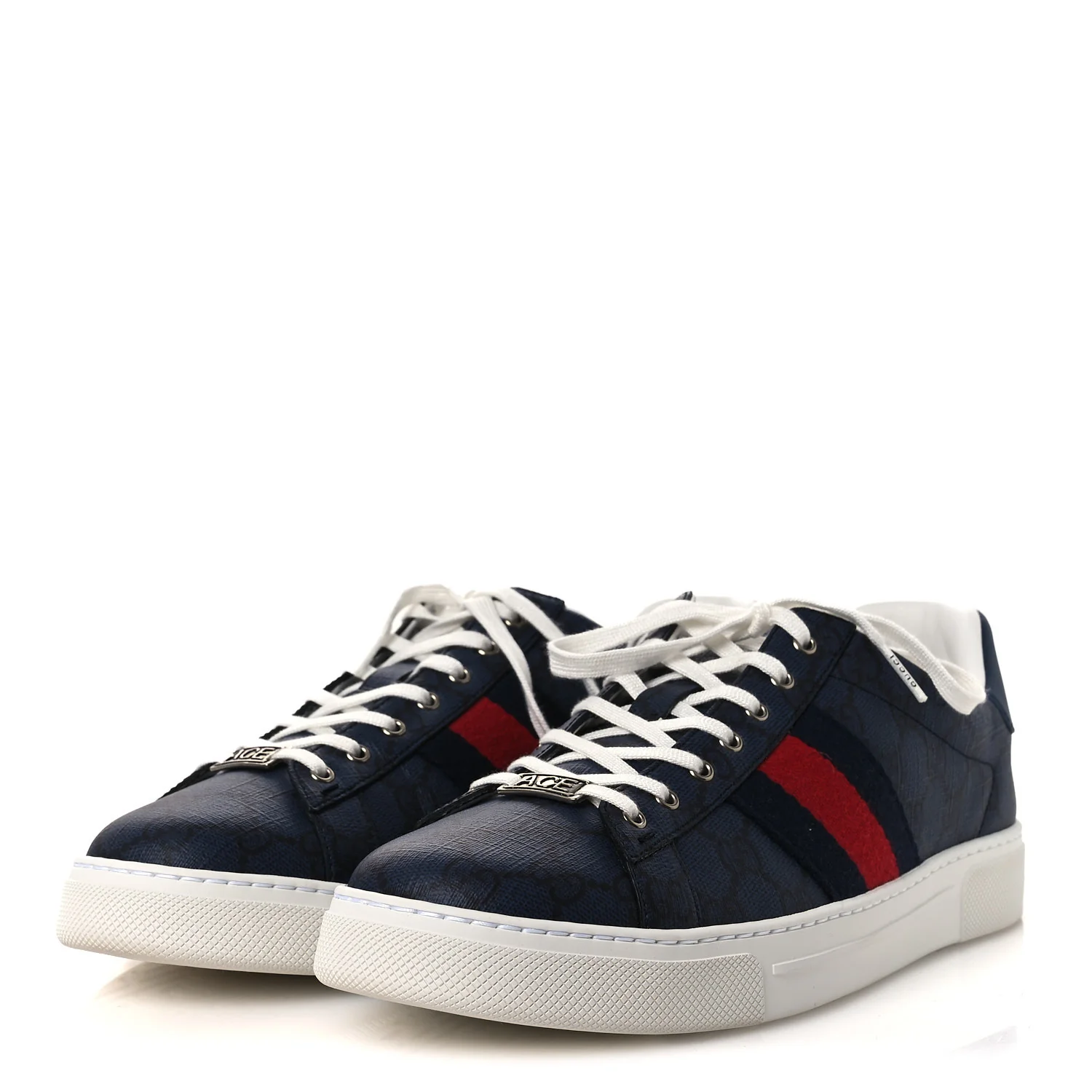 GG Supreme Monogram Web Mens New Ace Sneakers 9.5 Dark Blue - Top Club