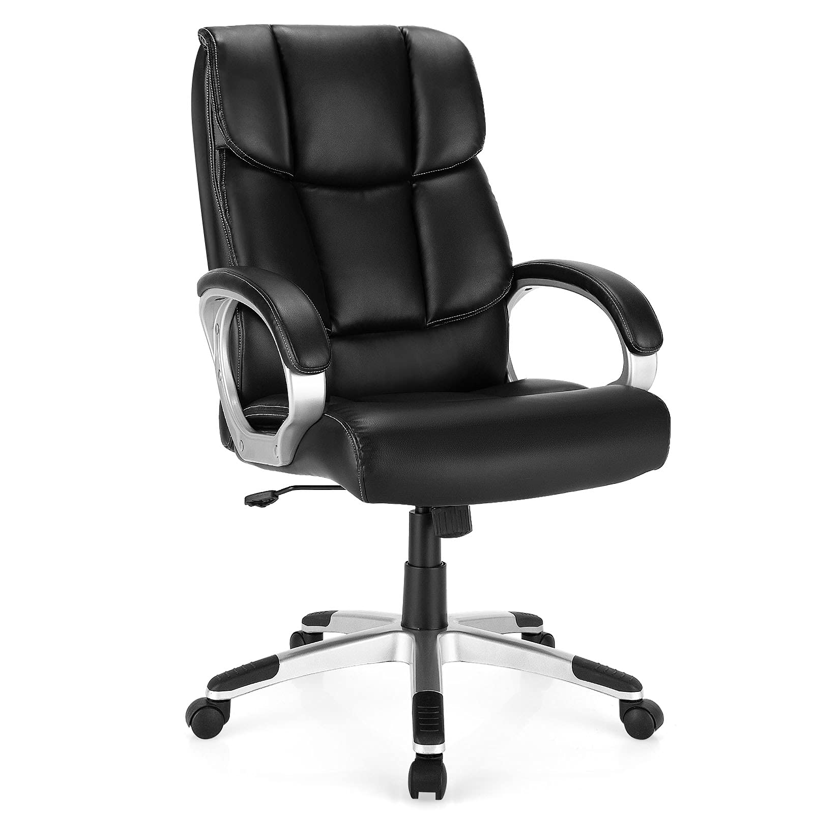 BEFOUNDLOVELY Executive Office Chair, Leather High Back Managerial Chair, Big and Tall Desk Chair with Soft Padded Armrest