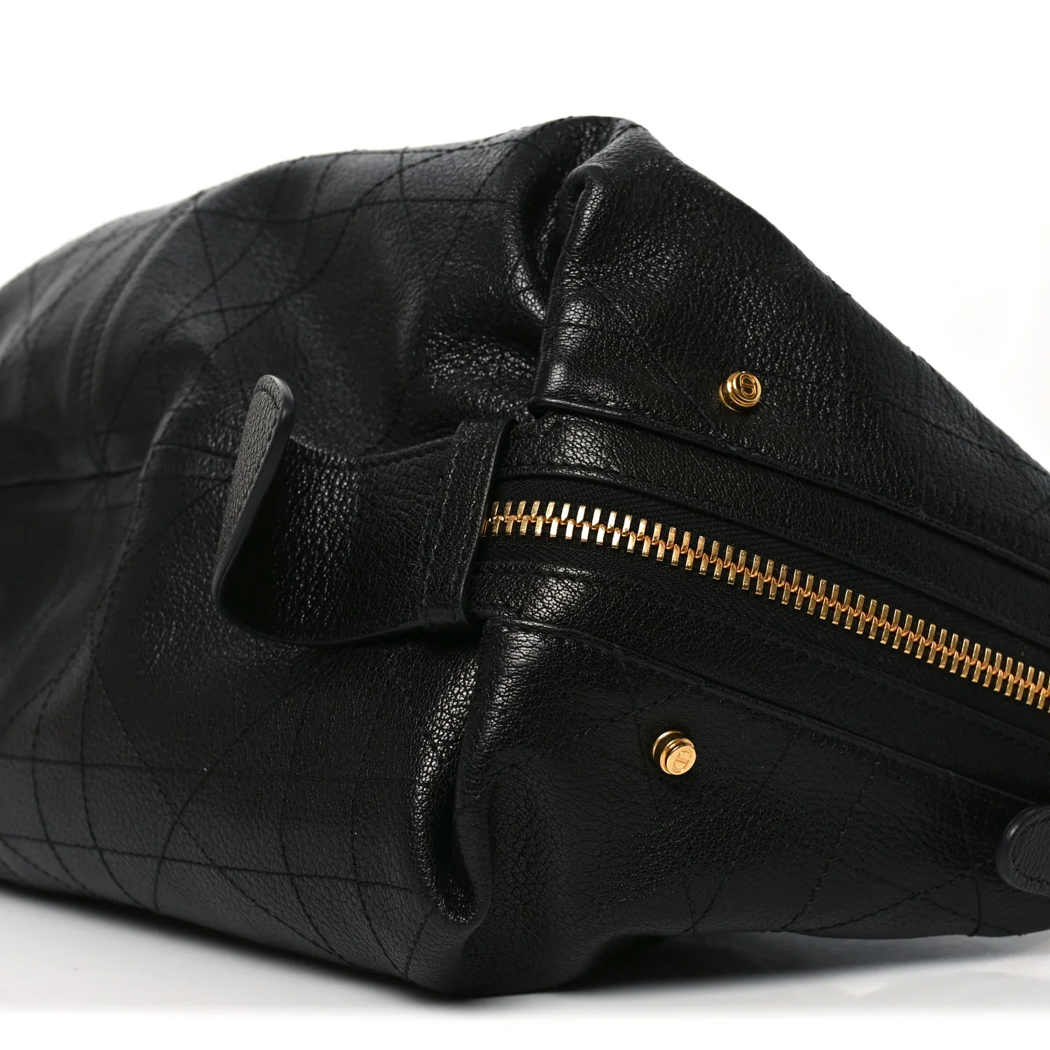 Shiny Grained Calfskin Macrocannage Medium D-Journey Bag Black - Top Club