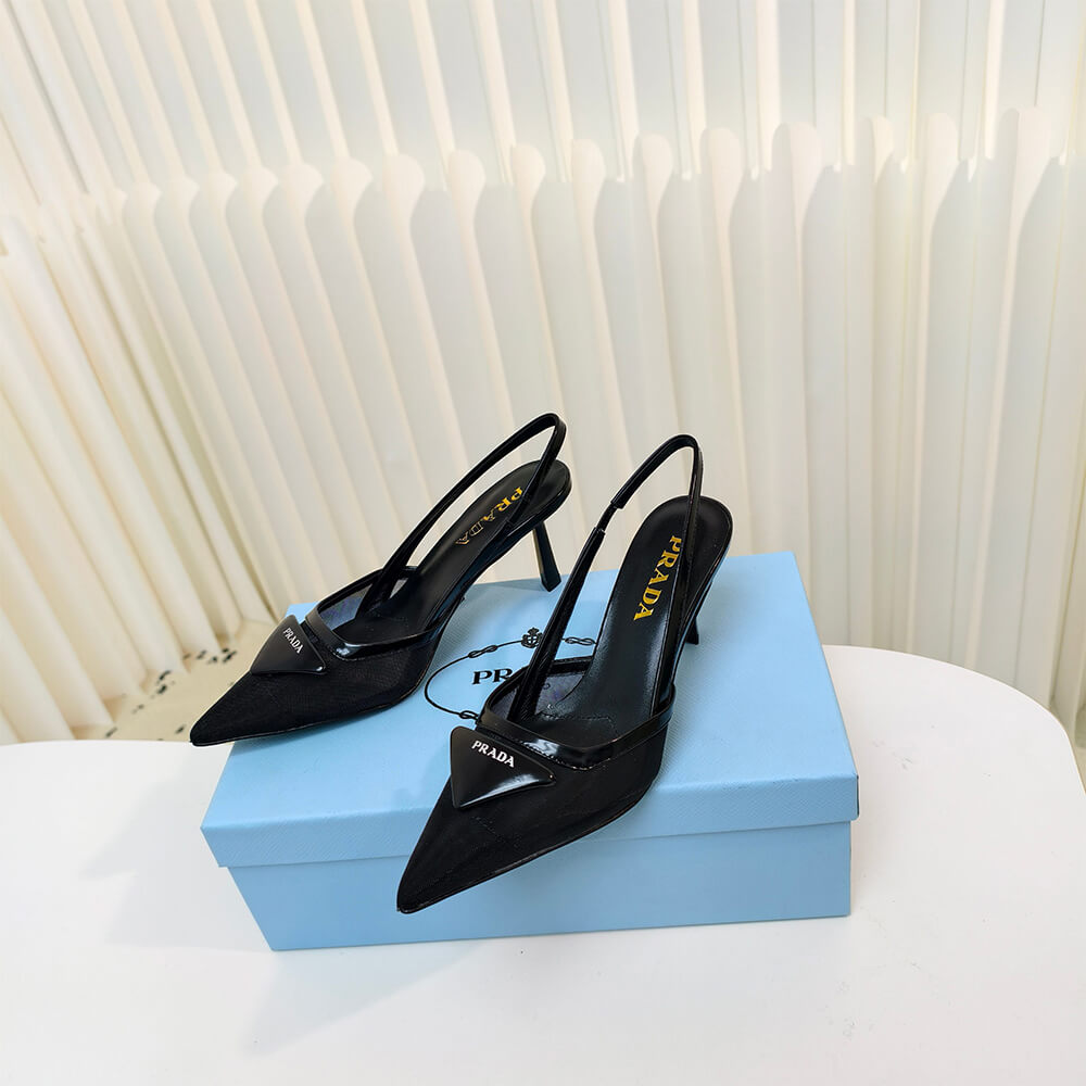 PRADA Mesh fabric slingback pumps - Top Club