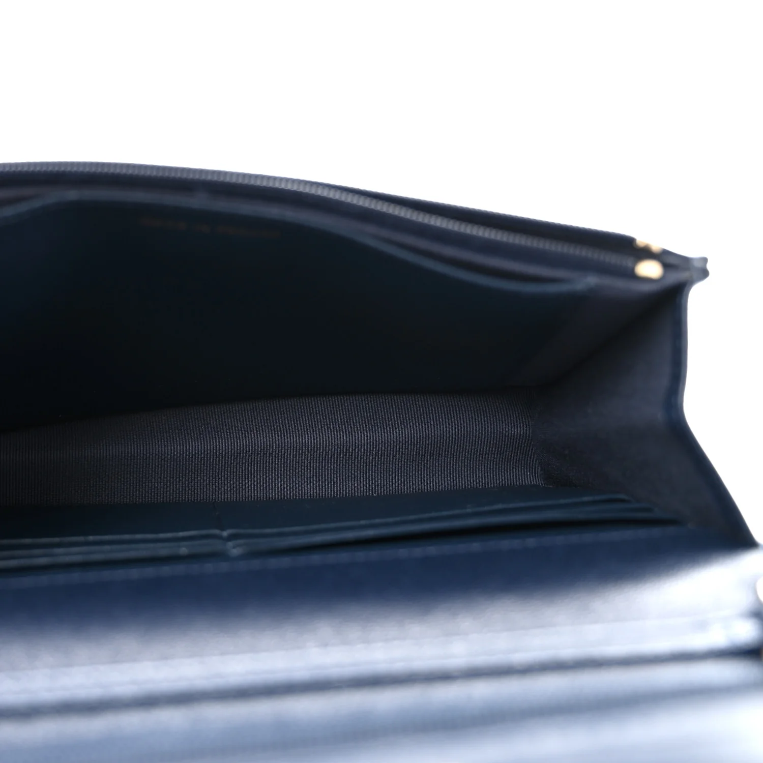 Lambskin Quilted Hold The Line Wallet On Chain WOC Dark Blue - Top Club