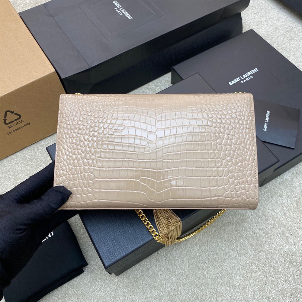 YSL kate medium tassel in crocodile-embossed leather - Top Club