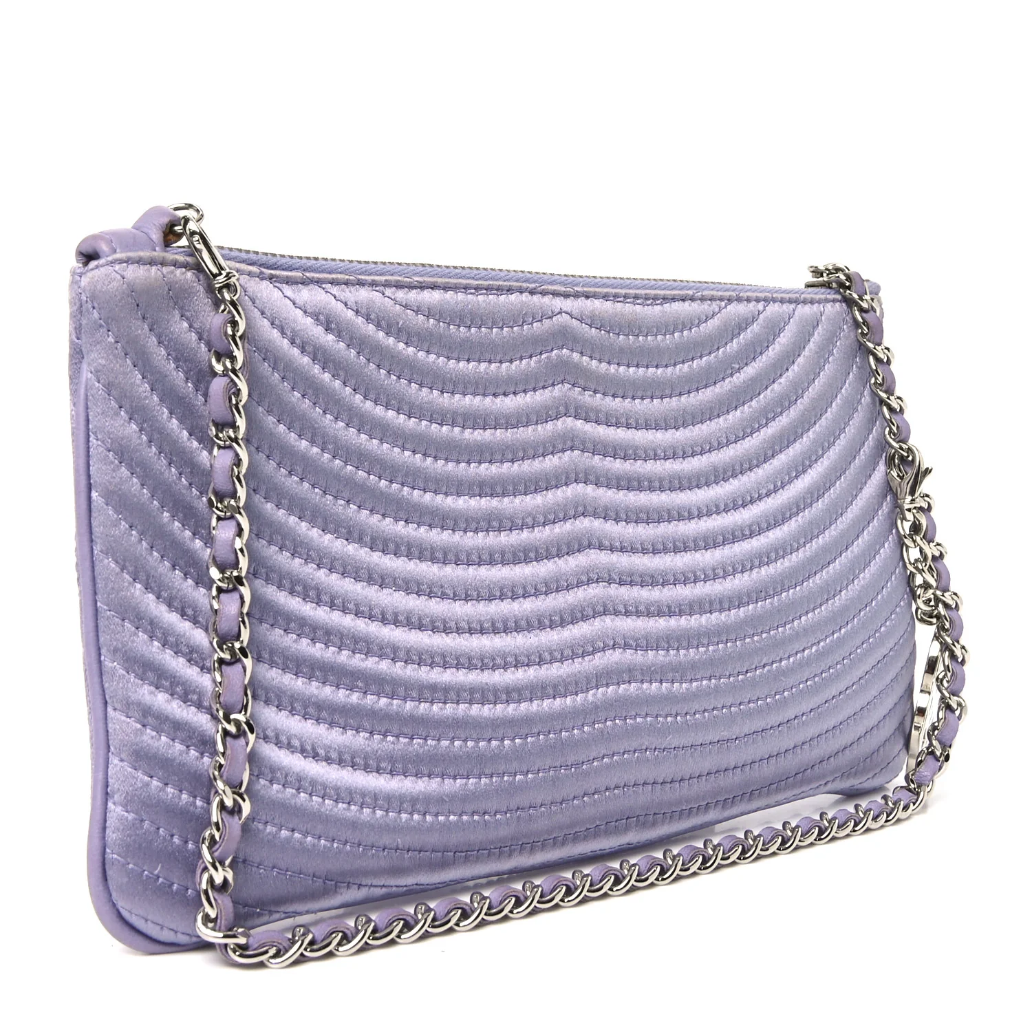 Satin Camellia Evening Bag Light Purple - Top Club