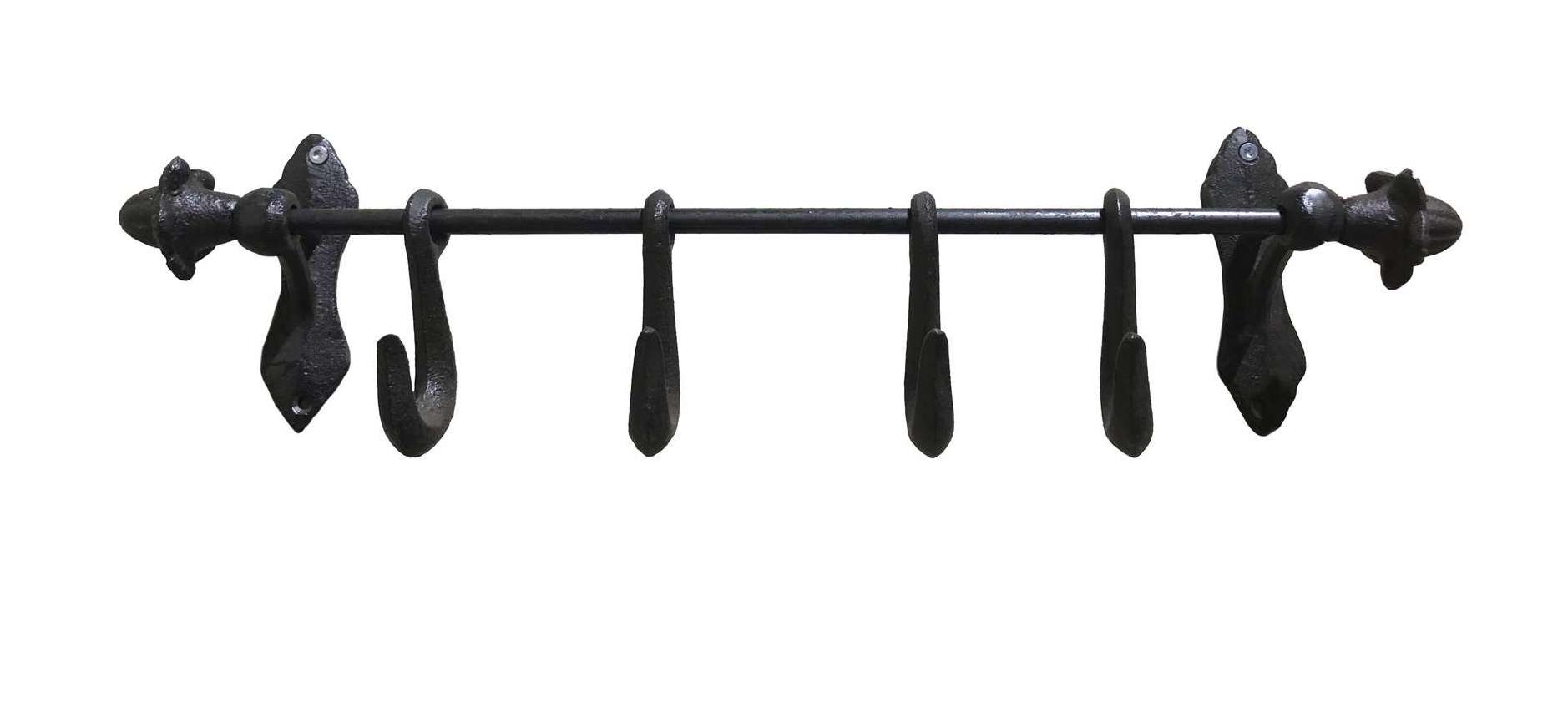 Coat rack with hooks iron