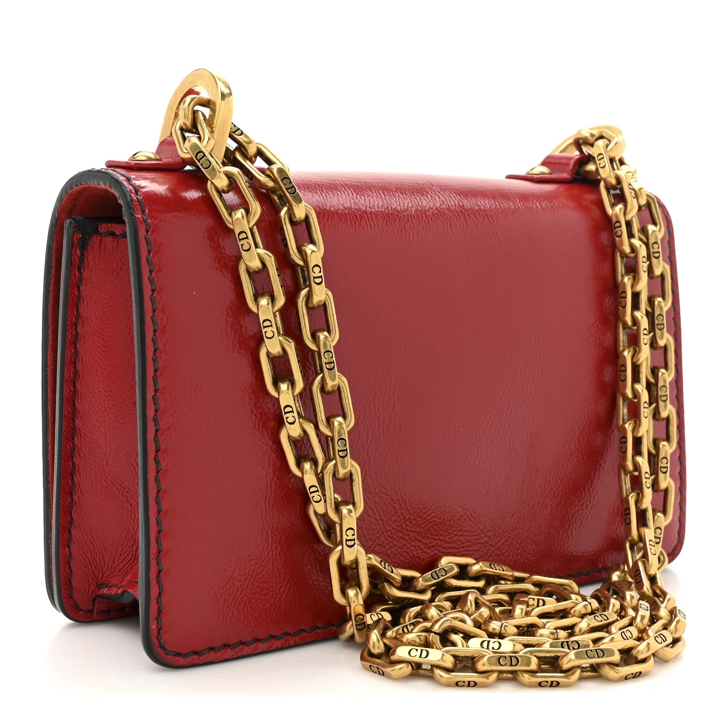 Calfskin J'Adior Chain Flap Bag Red - Top Club