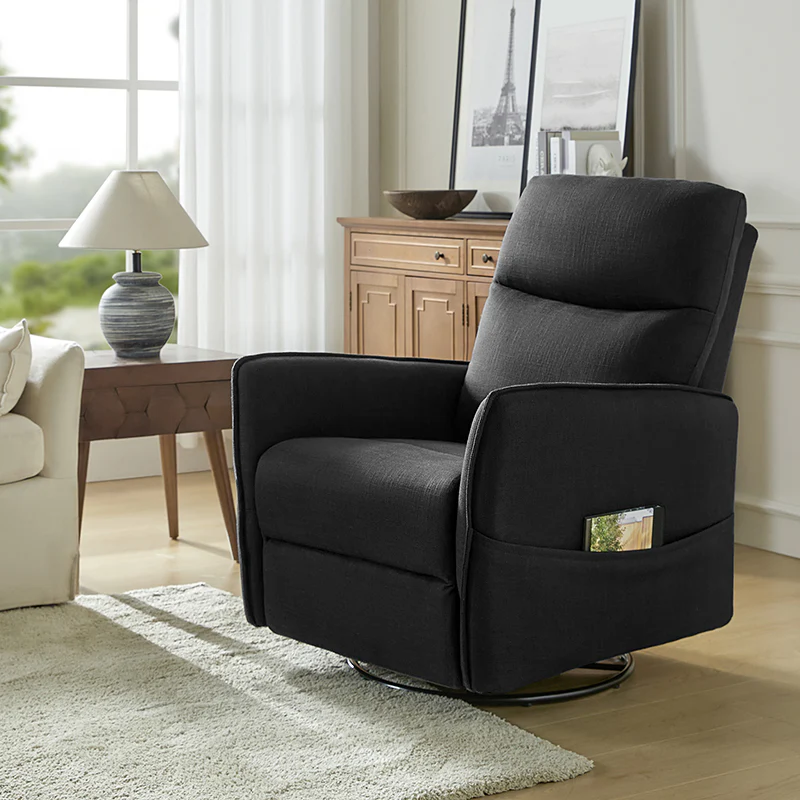 Chris Swivel Rocker Recliner with Two Side Pockets
