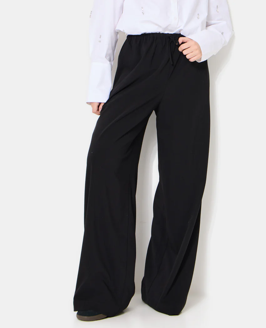 Pimkie Pantalon droit et large avec lien coulissé