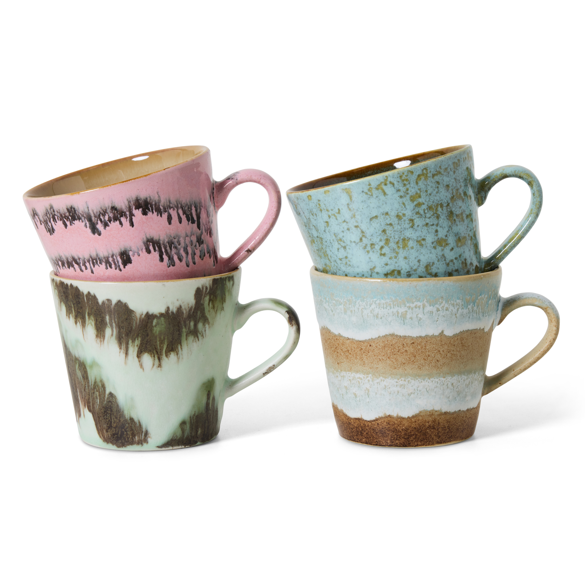 Servies 70's Ceramics cappuccino mok Dada - set van 4