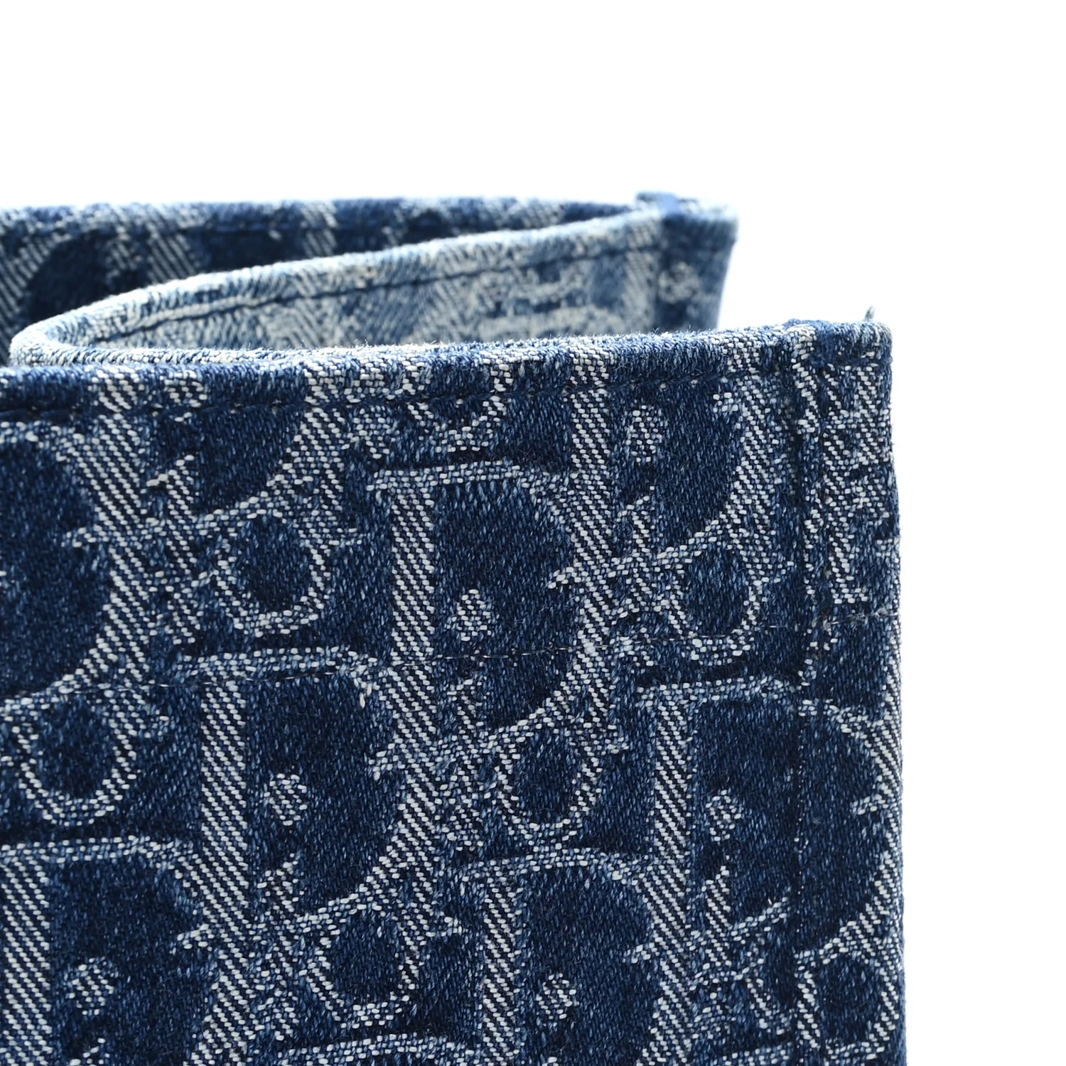 Oblique Denim Large Book Tote Blue - Top Club