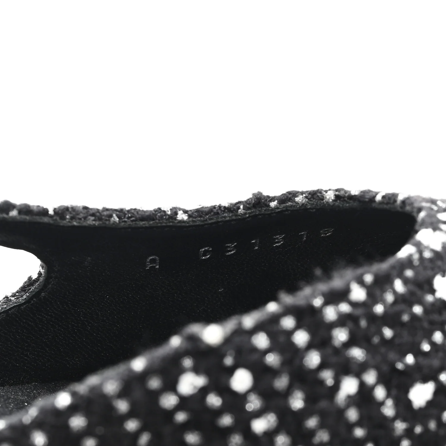Tweed Polkadot Grosgrain Cap Toe CC Slingback Pumps 36 Black White Silver - Top Club