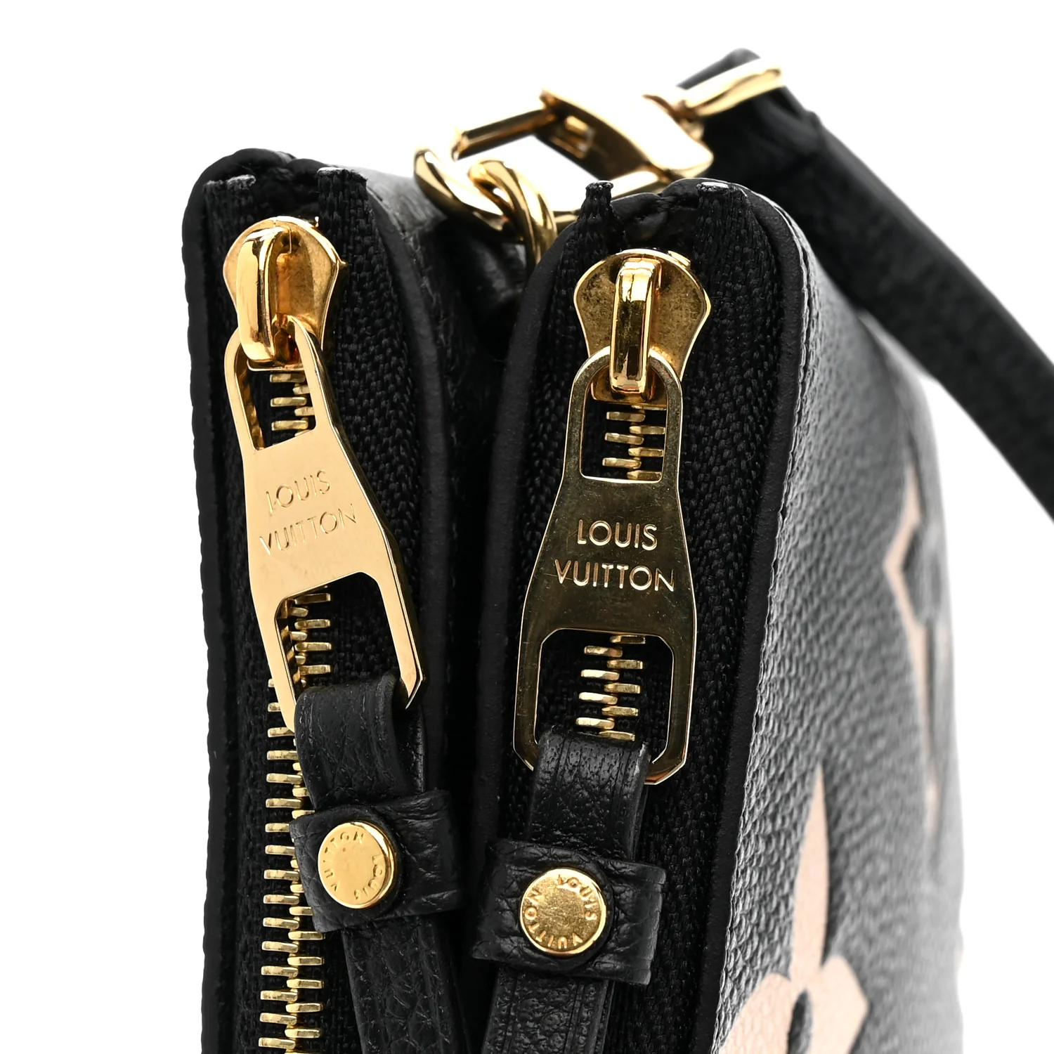 Empreinte Monogram Giant Double Zip Pochette Black Cream - Top Club