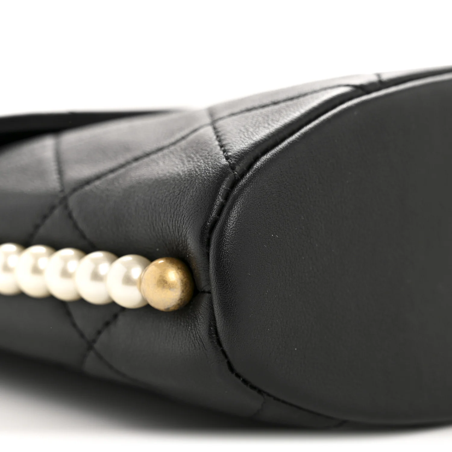 Calfskin Quilted Pearl Small About Pearls Hobo Bag Black - Top Club