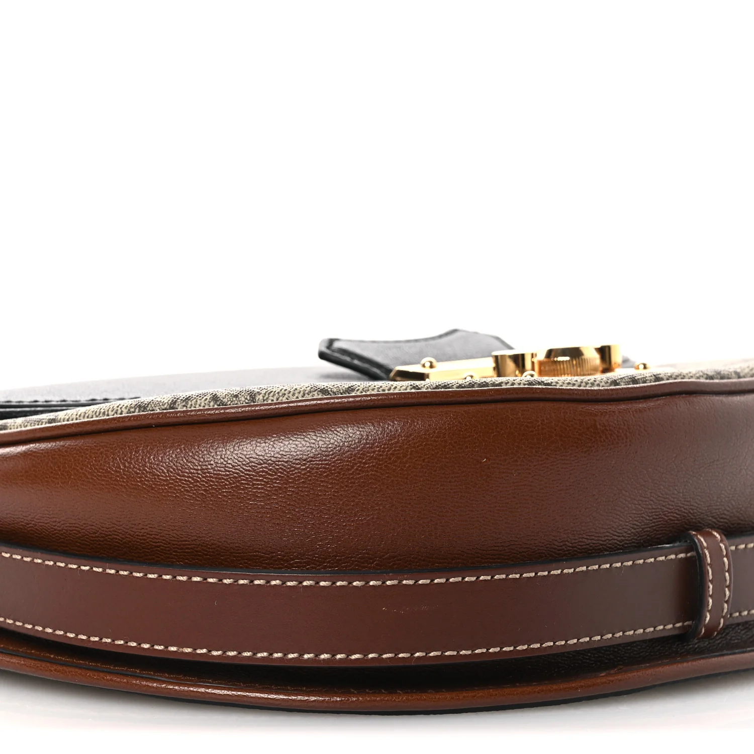 GG Supreme Monogram Calfskin Small Padlock Messenger Shoulder Bag Beige Black Cuir - Top Club