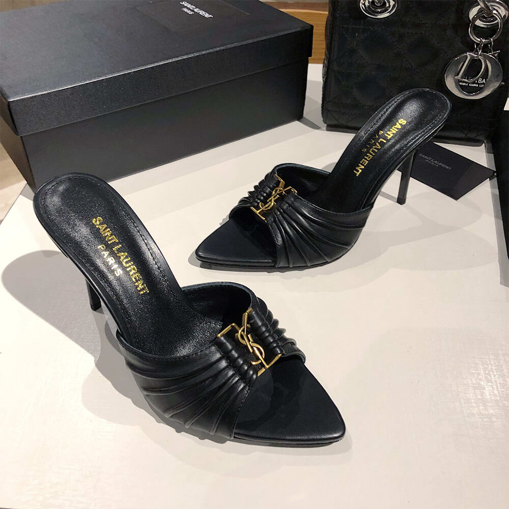 YSL  BABYLONE MULES IN SMOOTH LEATHER - Top Club