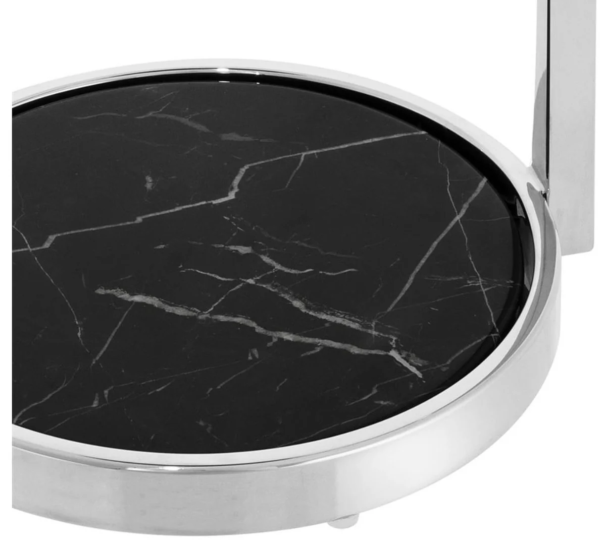 Luxury stainless steel side table silver / black - hotel furniture