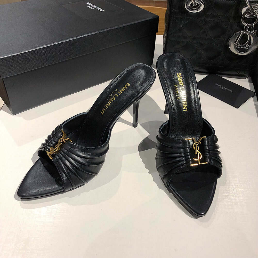 YSL  BABYLONE MULES IN SMOOTH LEATHER - Top Club