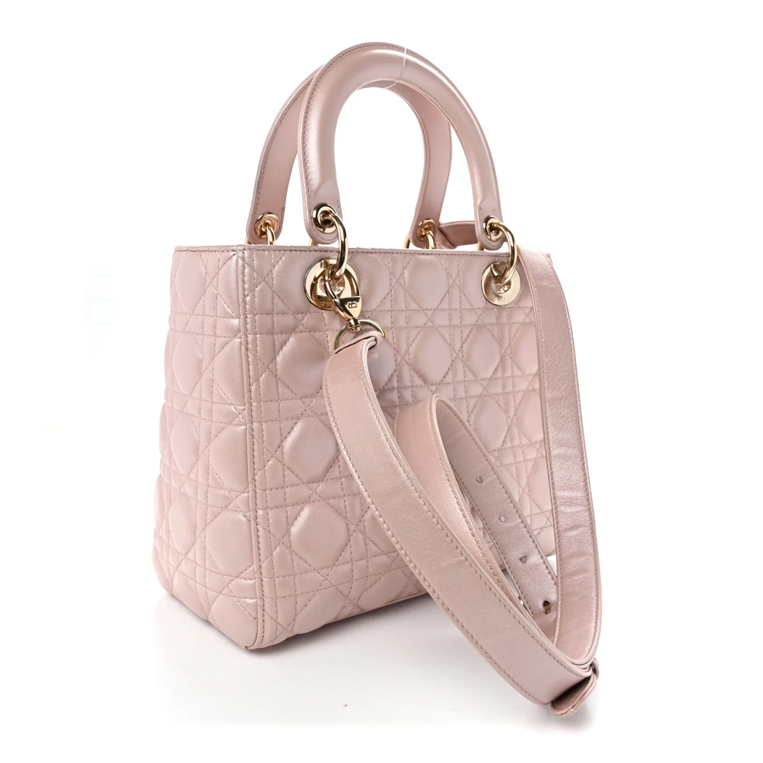 Pearly Lambskin Cannage Medium Lady Dior Lotus - Top Club