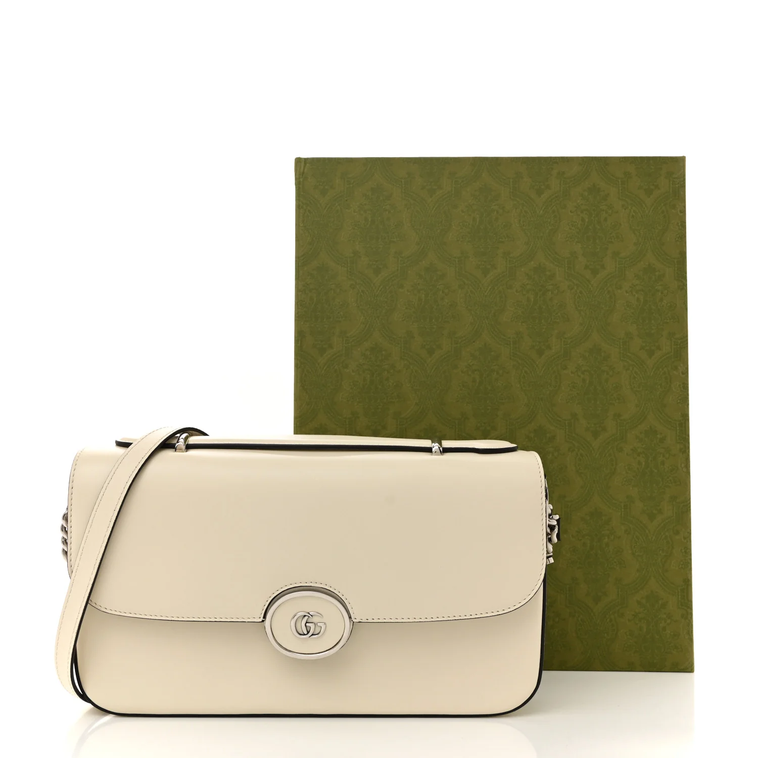 Senna Calfskin Petite GG Top Handle Shoulder Bag Mystic White - Top Club
