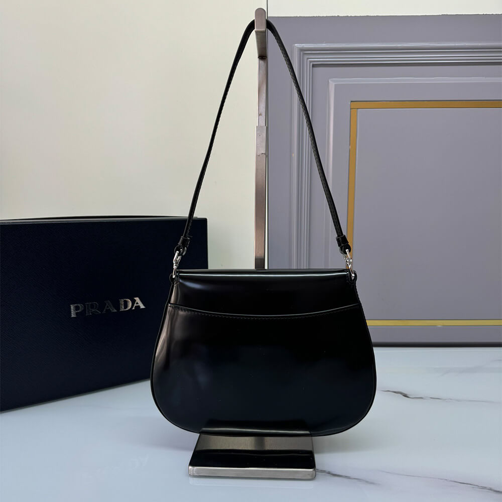 Small Prada Cleo brushed leather shoulder bag with flap - Top Club
