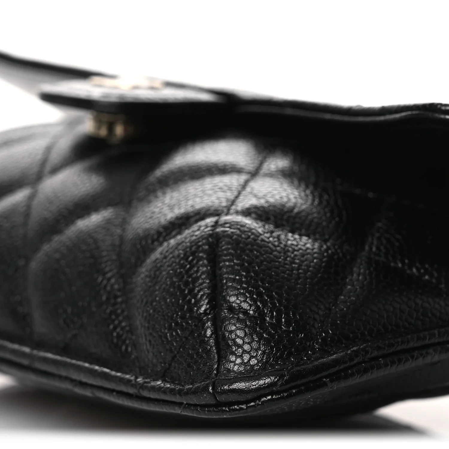 Caviar Fabric Foldable Tote Bag With Chain Black Multicolor - Top Club