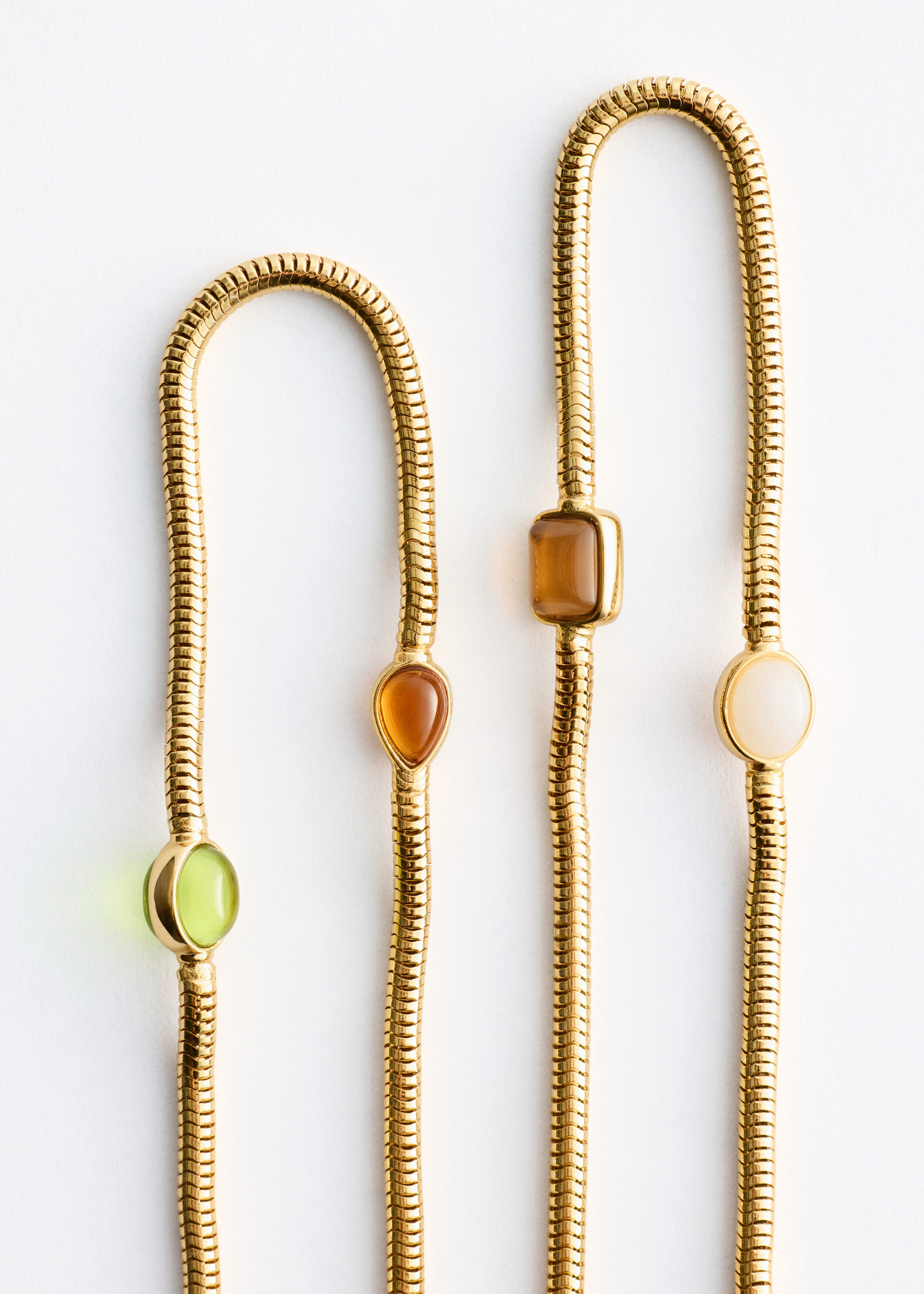 & Other Stories DOUBLE CHAIN STONE NECKLACE