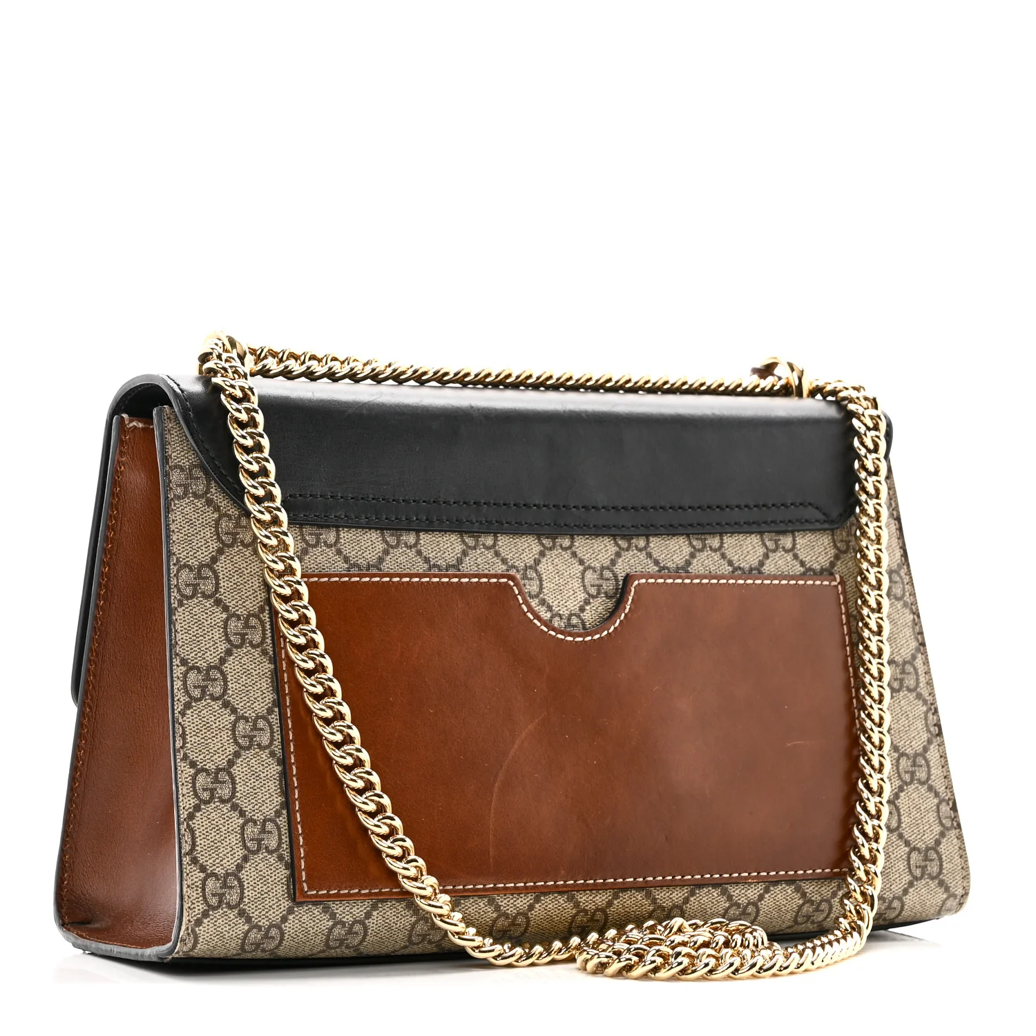 GG Supreme Monogram Calfskin Medium Padlock Shoulder Bag Beige Black Cuir - Top Club