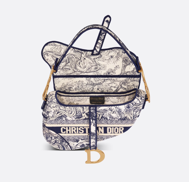 CD SADDLE BAG Blue Toile de Jouy Embroidery Reference: M0446CTDT_M808 - Top Club