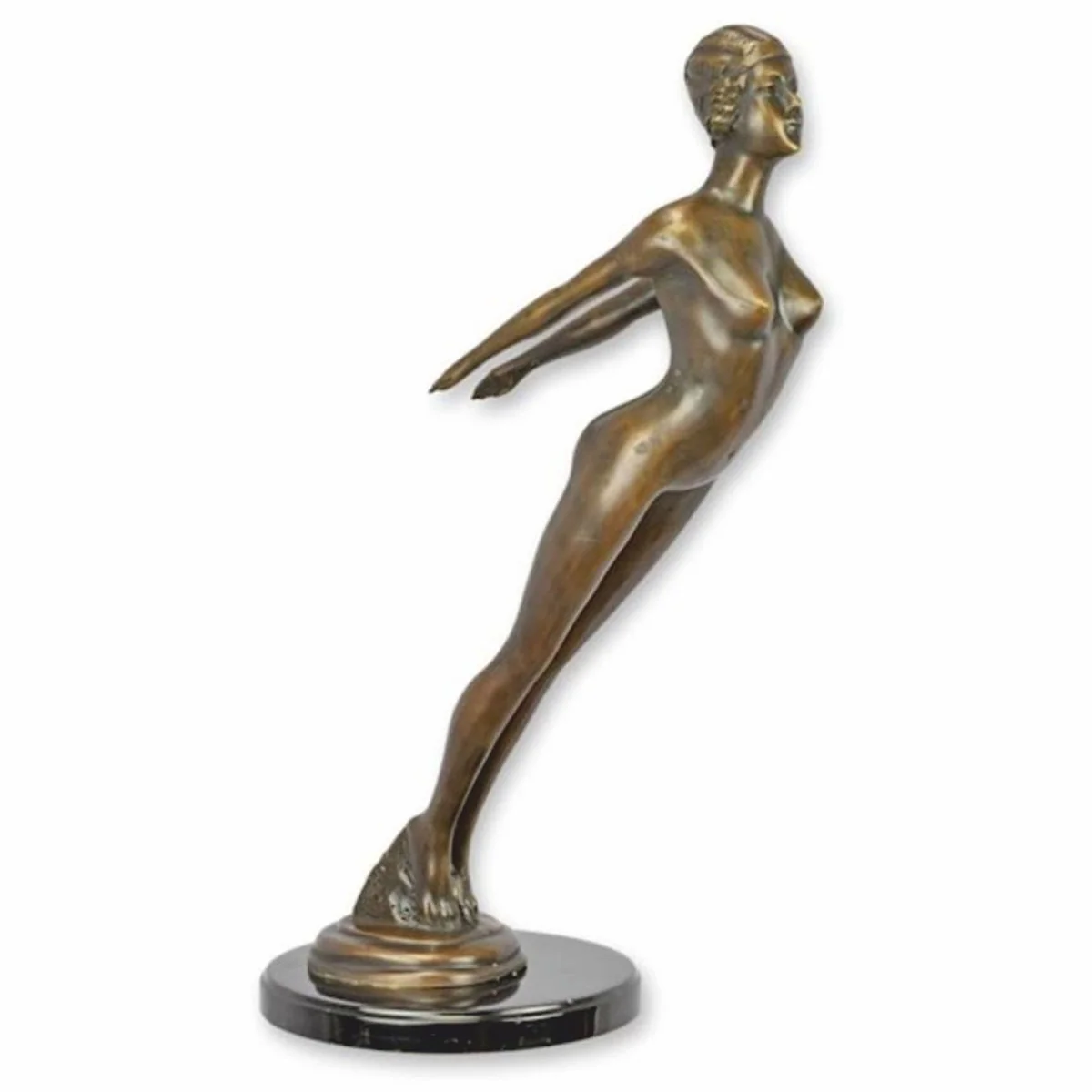 Art Nouveau decorative bronze figure woman bronze / black H. 60.4 cm