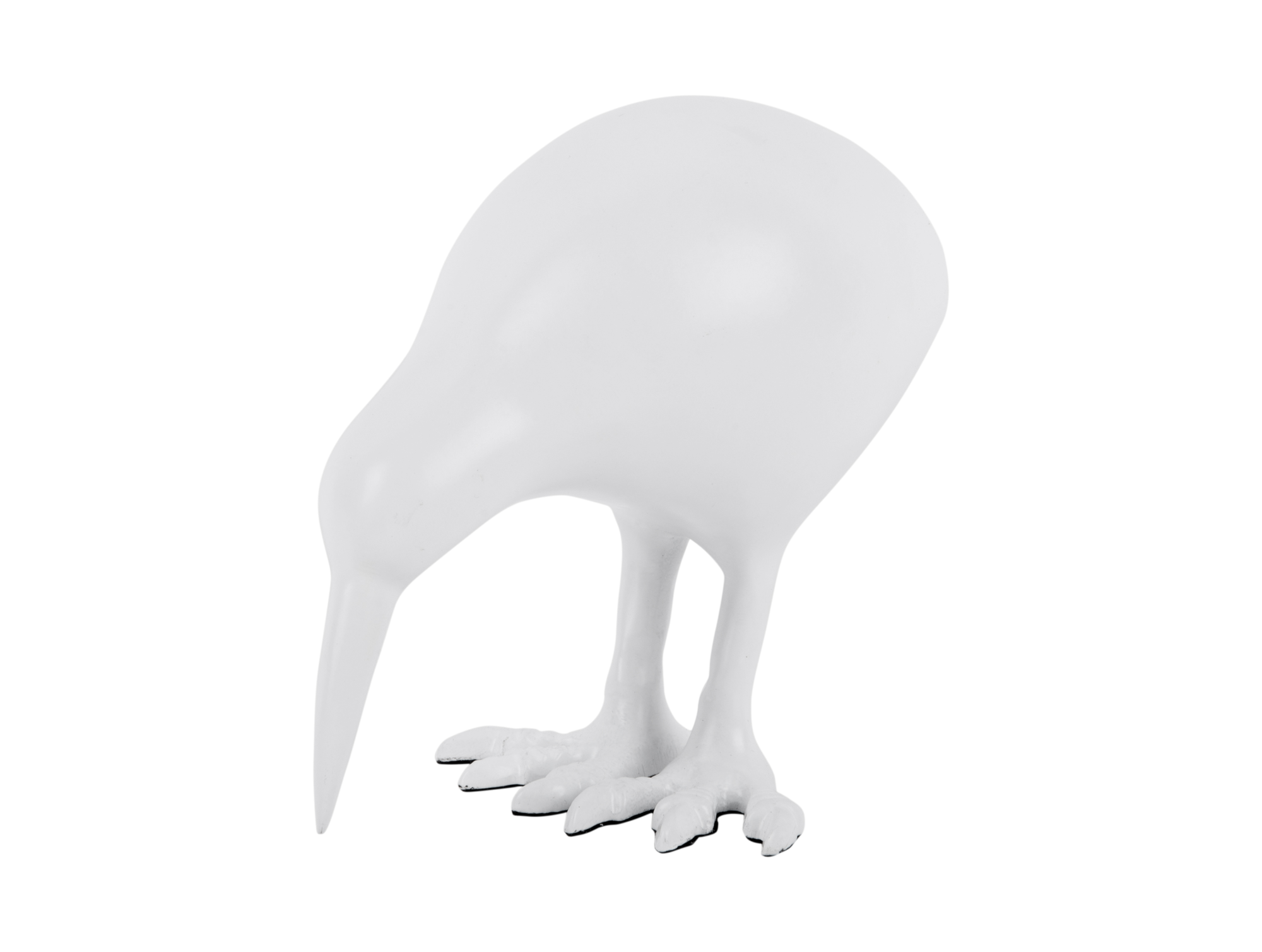 Statue Kiwi Bird metal matt white