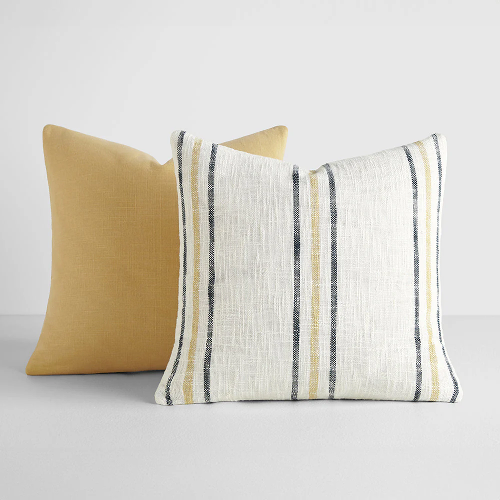 2-Pack Yarn-Dyed Framed Stripe / Solid Décor Throw Pillows (Sale)
