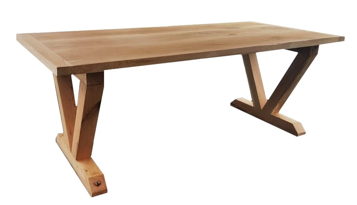 Luxury solid wood dining table - oak - 200 cm x 100 cm x H78 cm - heavy version