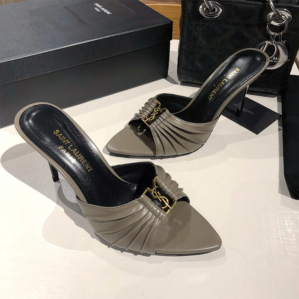 YSL  BABYLONE MULES IN SMOOTH LEATHER - Top Club
