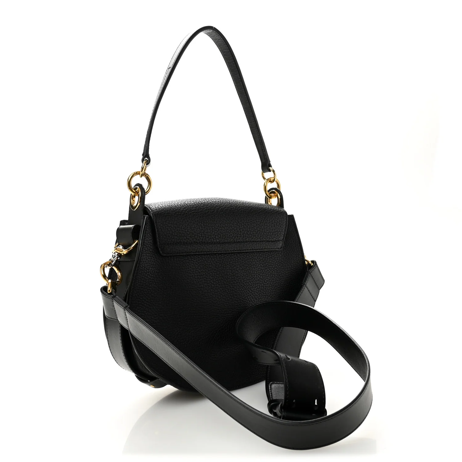 Grained Calfskin Large Tess Bag Black - Top Club