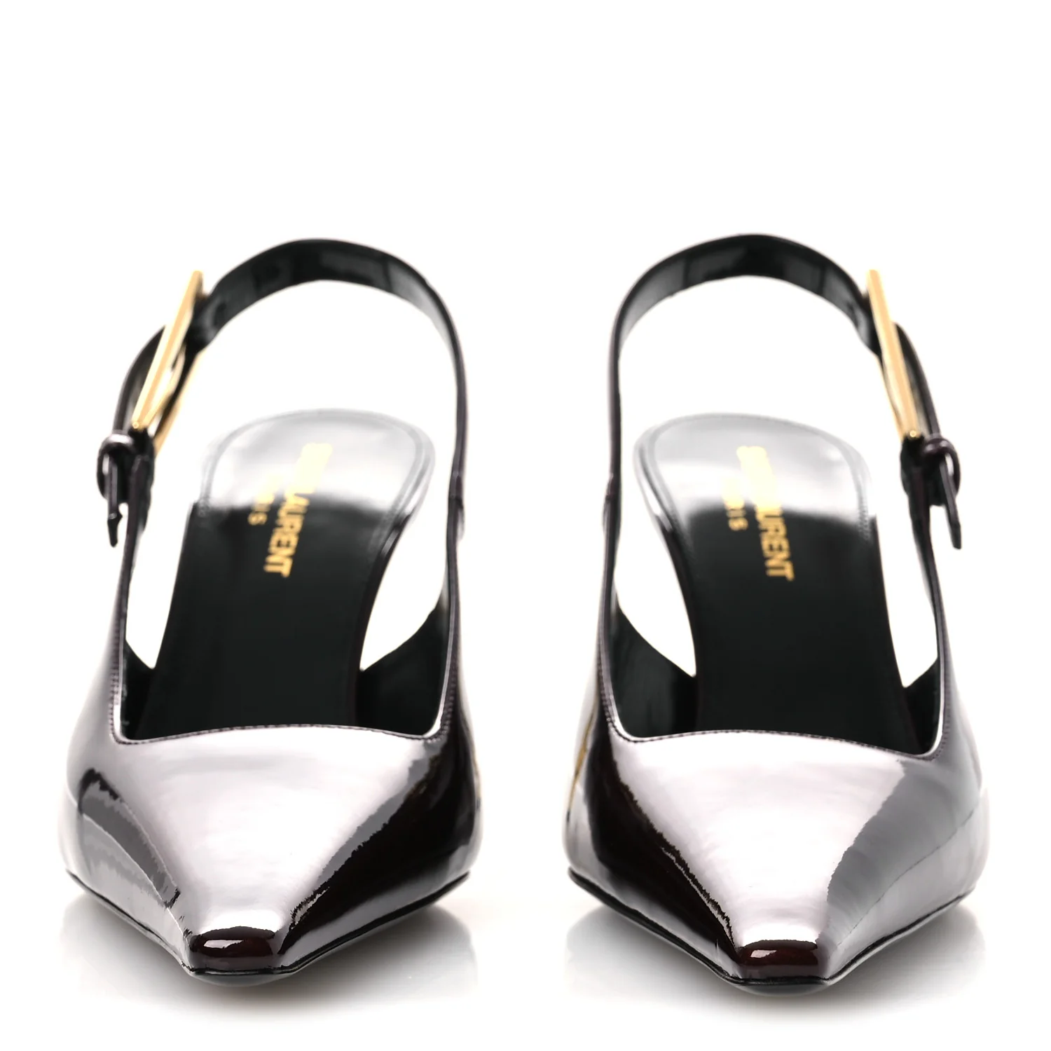 Vernice Gloss Lee 75 Slingback Pumps 38.5 Marron Glac茅 - Top Club