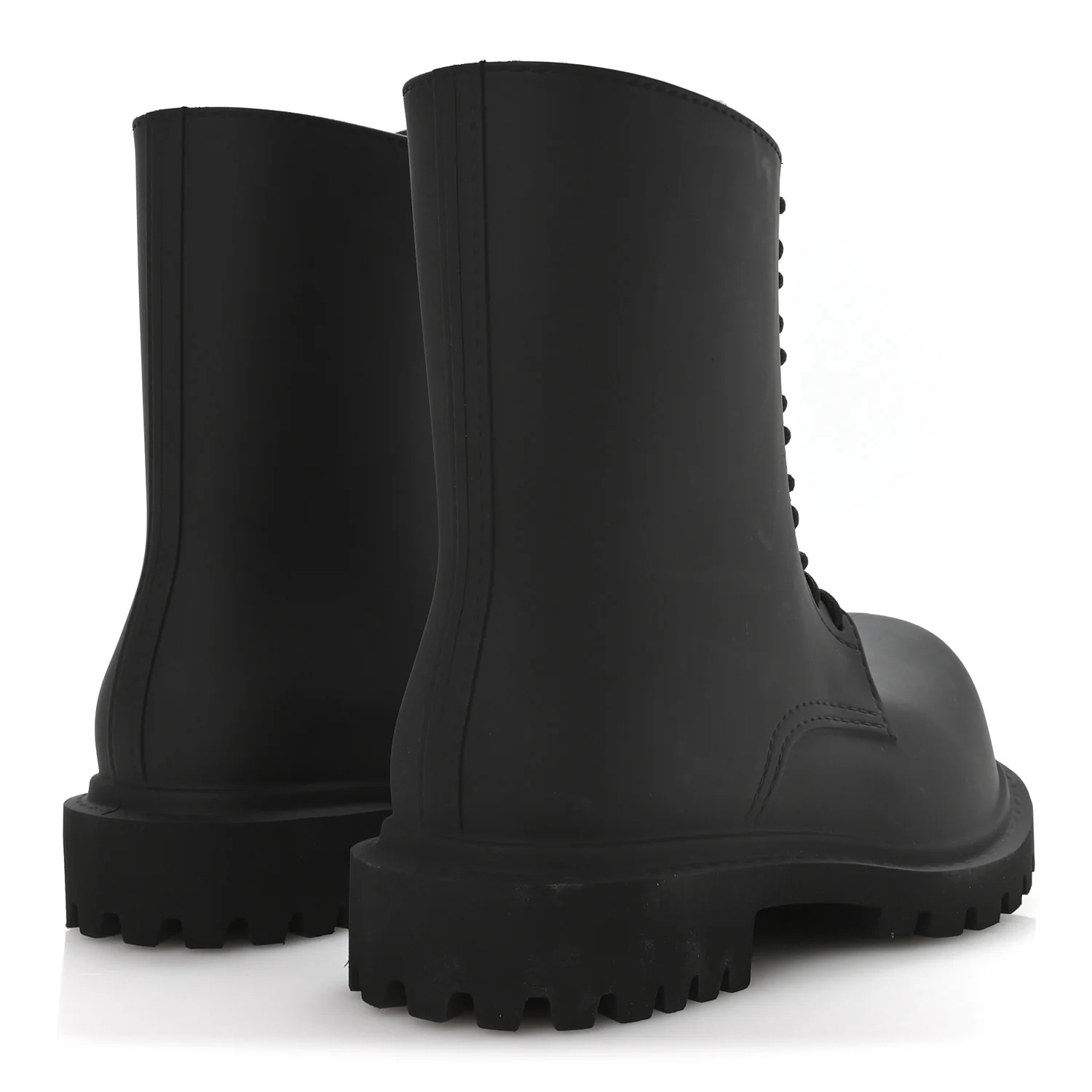 Rubber Mens Steroid Lace Up Boots 41 Black - Top Club