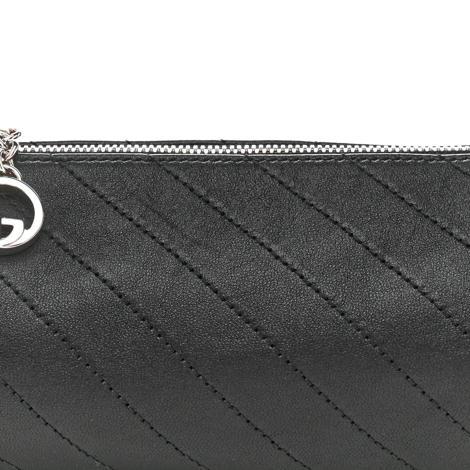 Sakai Be Green Calfskin Diagonal Stitched Mini Blondie Barrel Shoulder Bag Black - Top Club