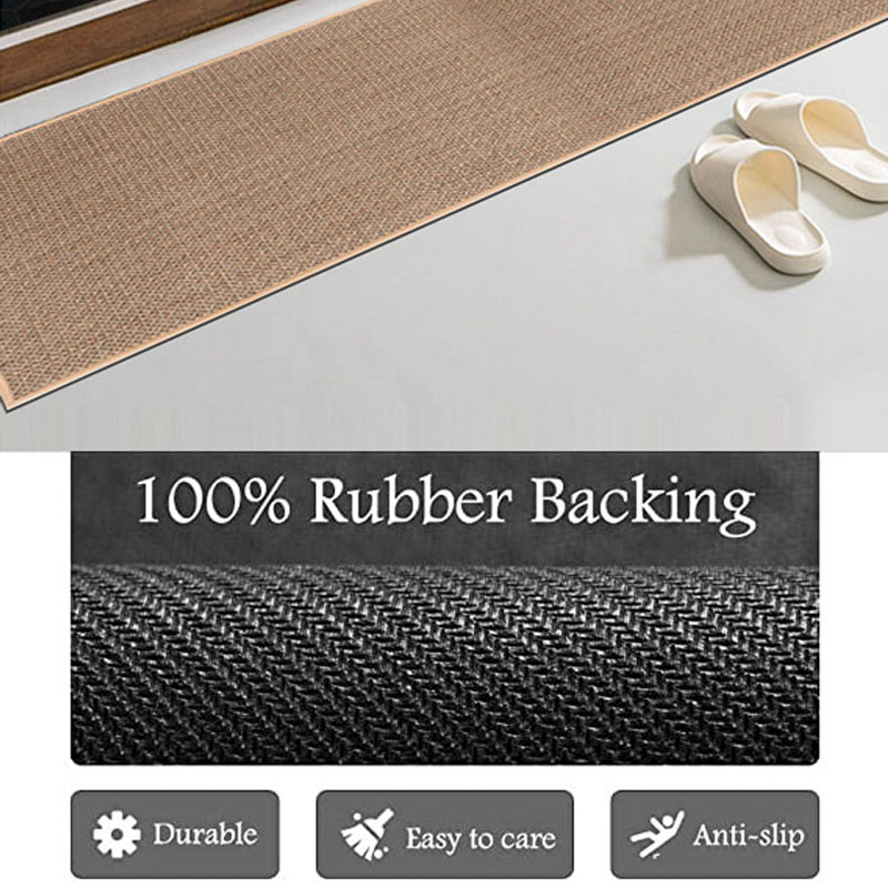 Anti-slip Anti Fatigue Linen Kitchen Mat Floor Carpet  Kitchen Runner Rug Mat Set with Rubber Backing（10 pcs）