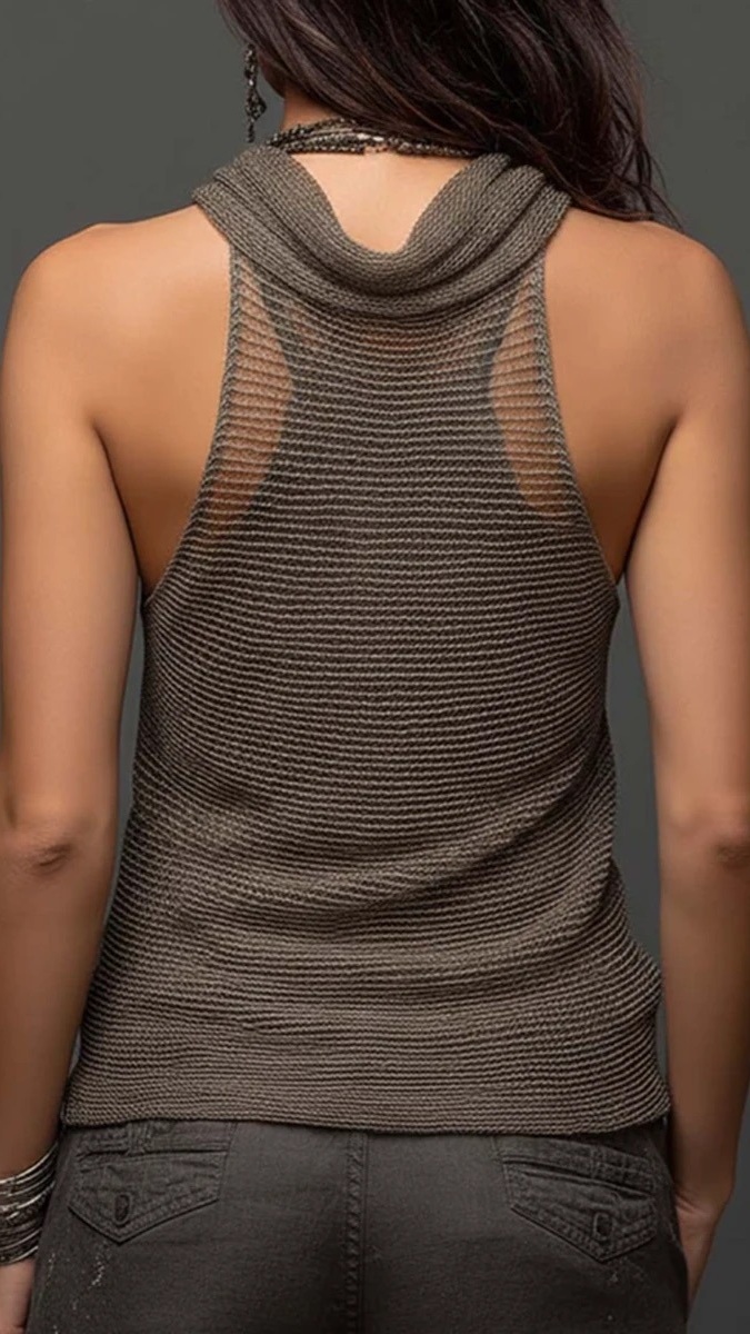 Women's Mock Turtleneck, Halter-Neck, V-Neck, Backless, Slim-Fit Knit Top - Nordfashionstorm - Women's Clothing, Fashion for You - Nordfashionstorm.com