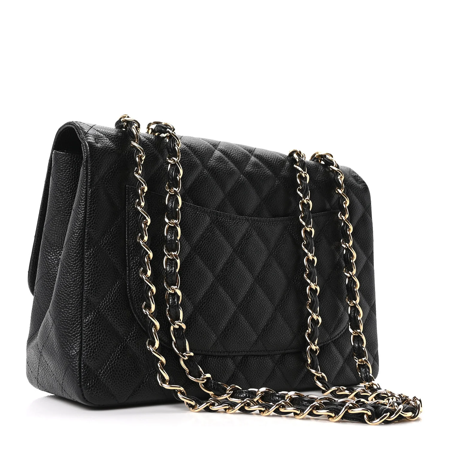 Caviar Quilted Jumbo Single Flap Black