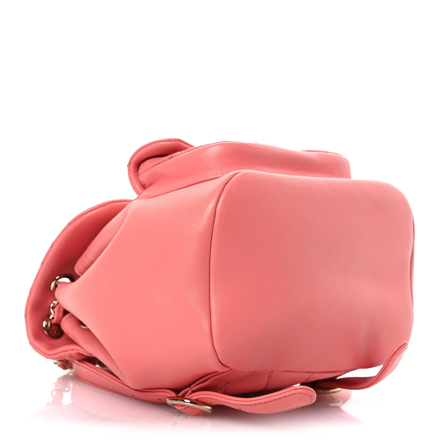 Lambskin Quilted Small Duma Drawstring Backpack Pink - Top Club