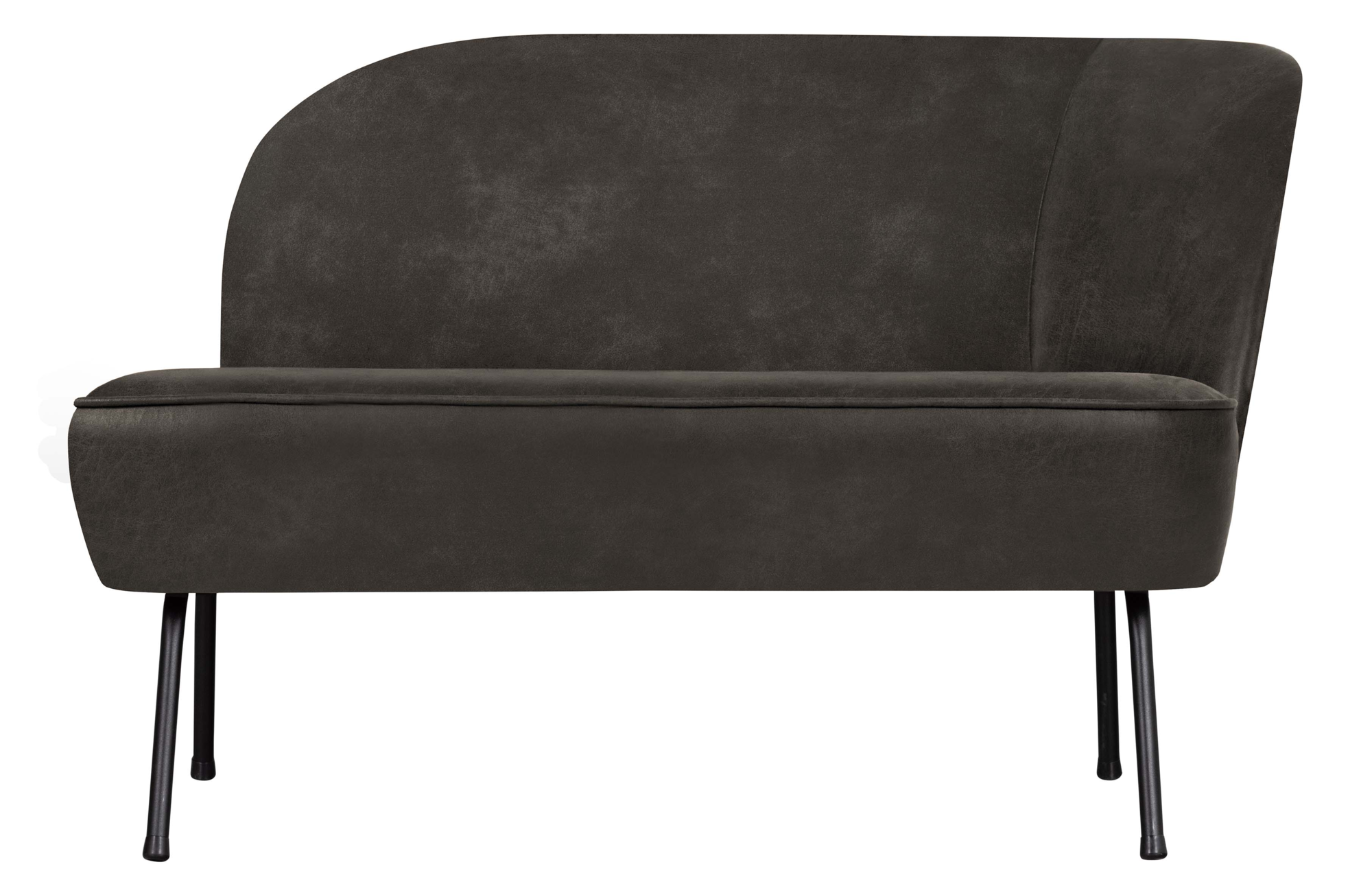 Fauteuil Vogue lounge leer Rechts - Zwart